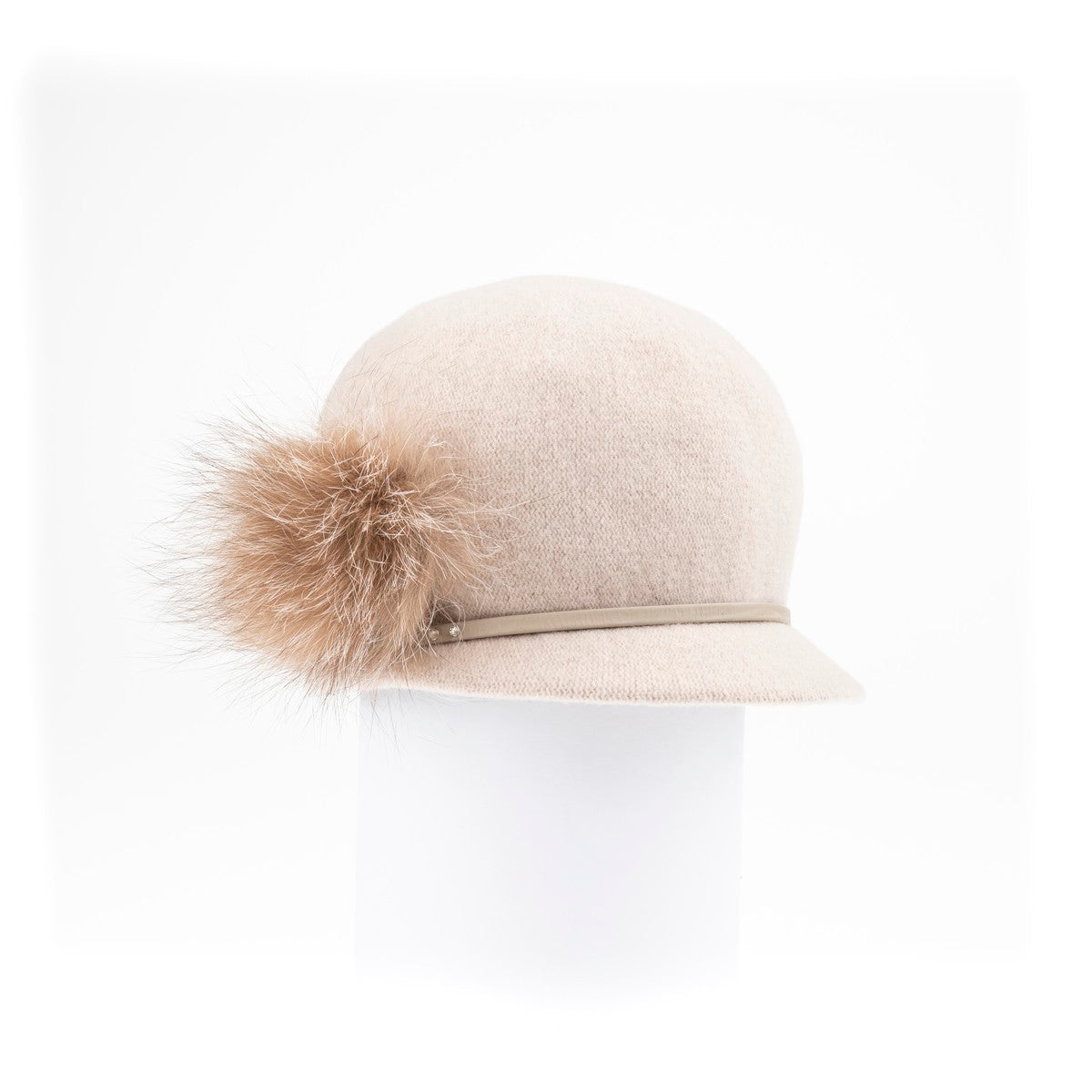 OSANNA - ORMOS CAP WITH SWAROVSKI SIDE POM FUR