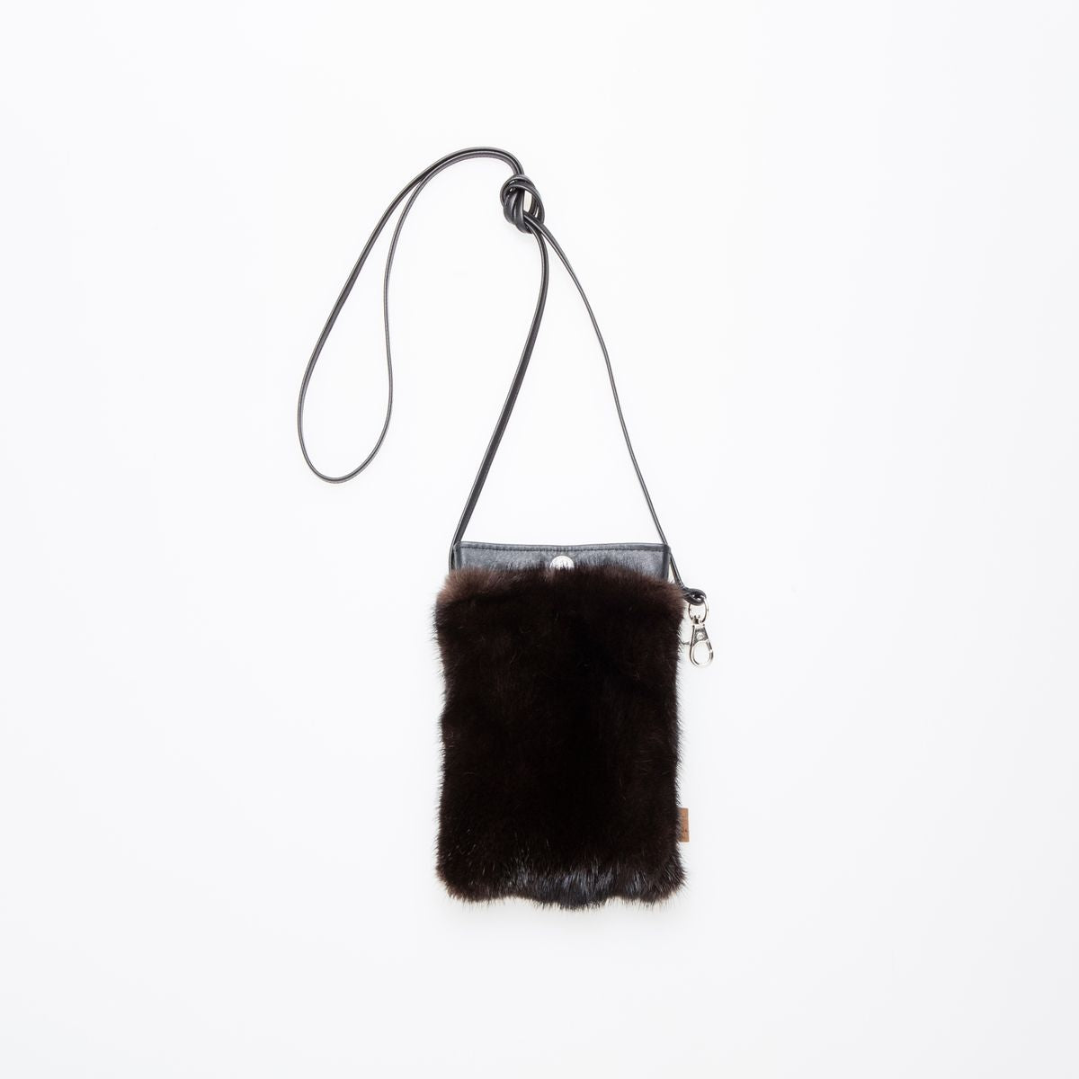 IPHONE POCKET - LEATHER WITH UPCYCLED FUR