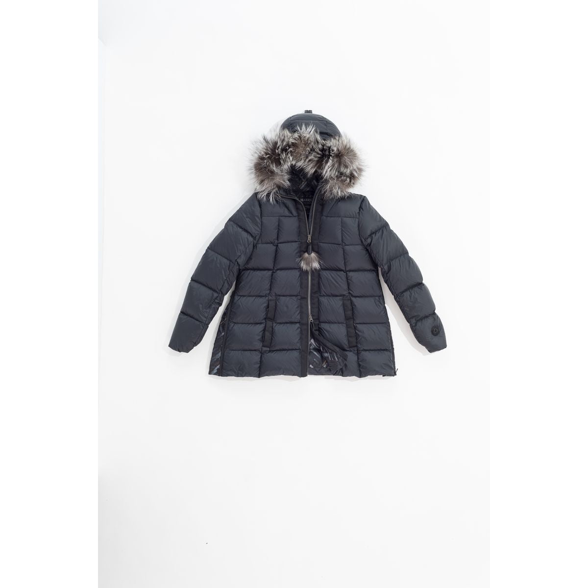 SHORT A-LINE DOWN COAT WITH UPCYCLED FUR